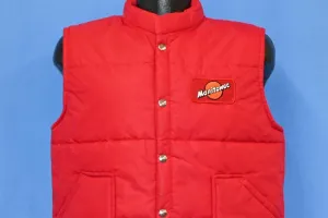 80s Mantiwoc Red Poly Fill Snap Up Puffy Ski Vest Medium