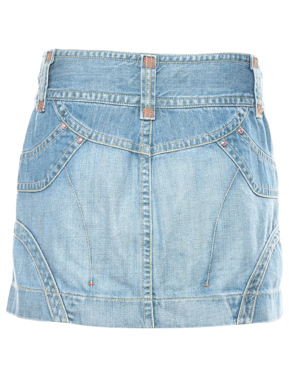 A-Line Denim Y2K Skirt - M