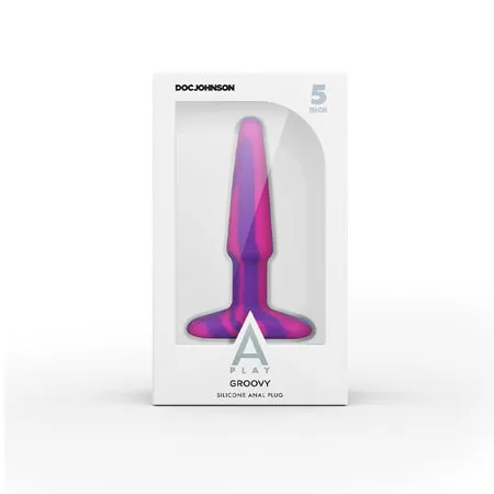 A Play 5'' Goovy Silicone Anal Plug - Multicolor/Pink