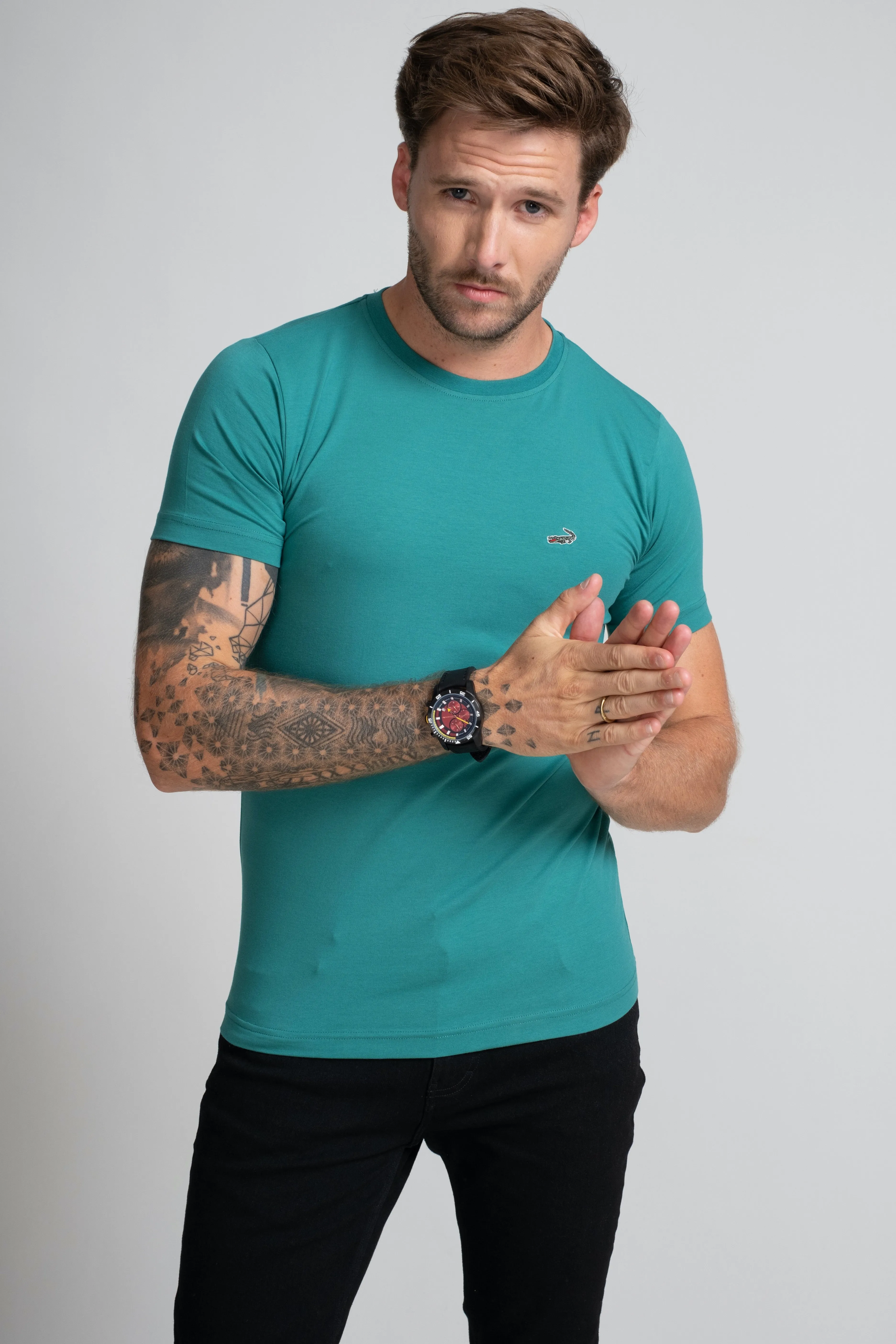 Action Fit Short sleeves-CasualCrew Neck - Green Alhambra