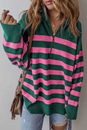 All Kinds Of Happy Striped Zip Top