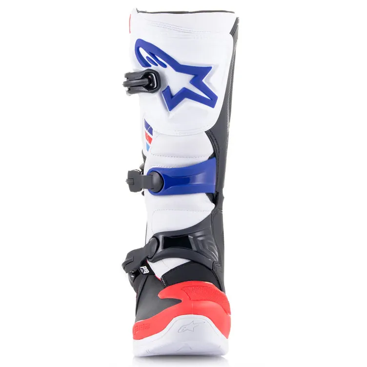 Alpinestars Tech 3 Boots White/Bright Red/Dark Blue Motocross Boots