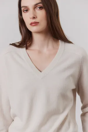 Amy Cashmere V-Neck - Putty