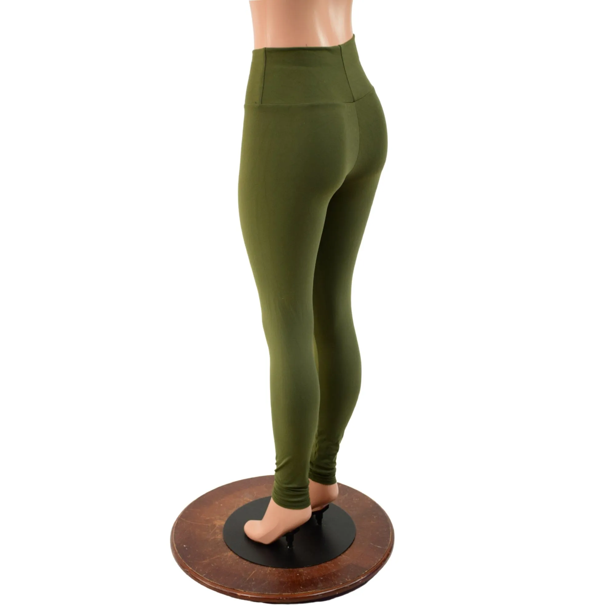 Army Green Soft Knit High Waist Leggings READY to SHIP