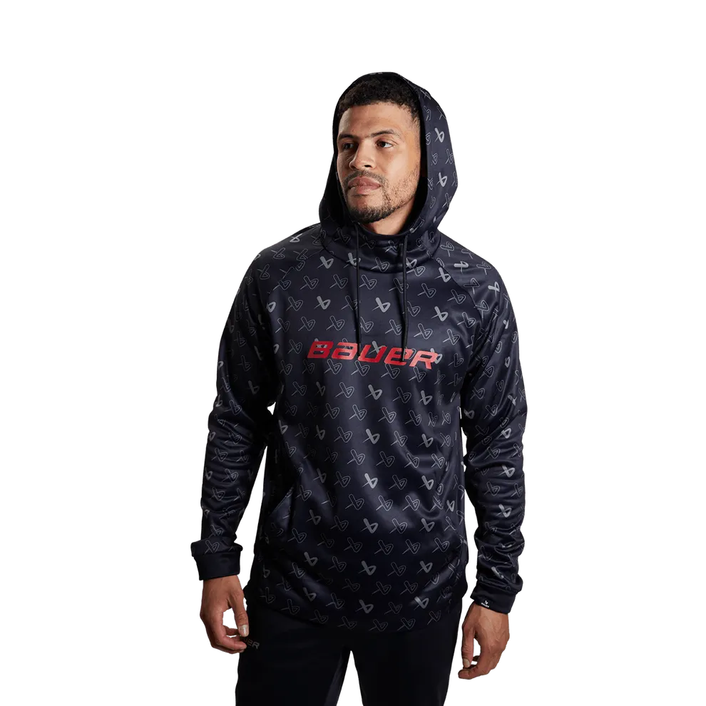 Bauer Logo Repeat Mens Hoody - Blue