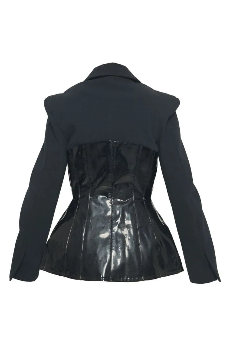 BLACK TAILORED CORSET JACKET