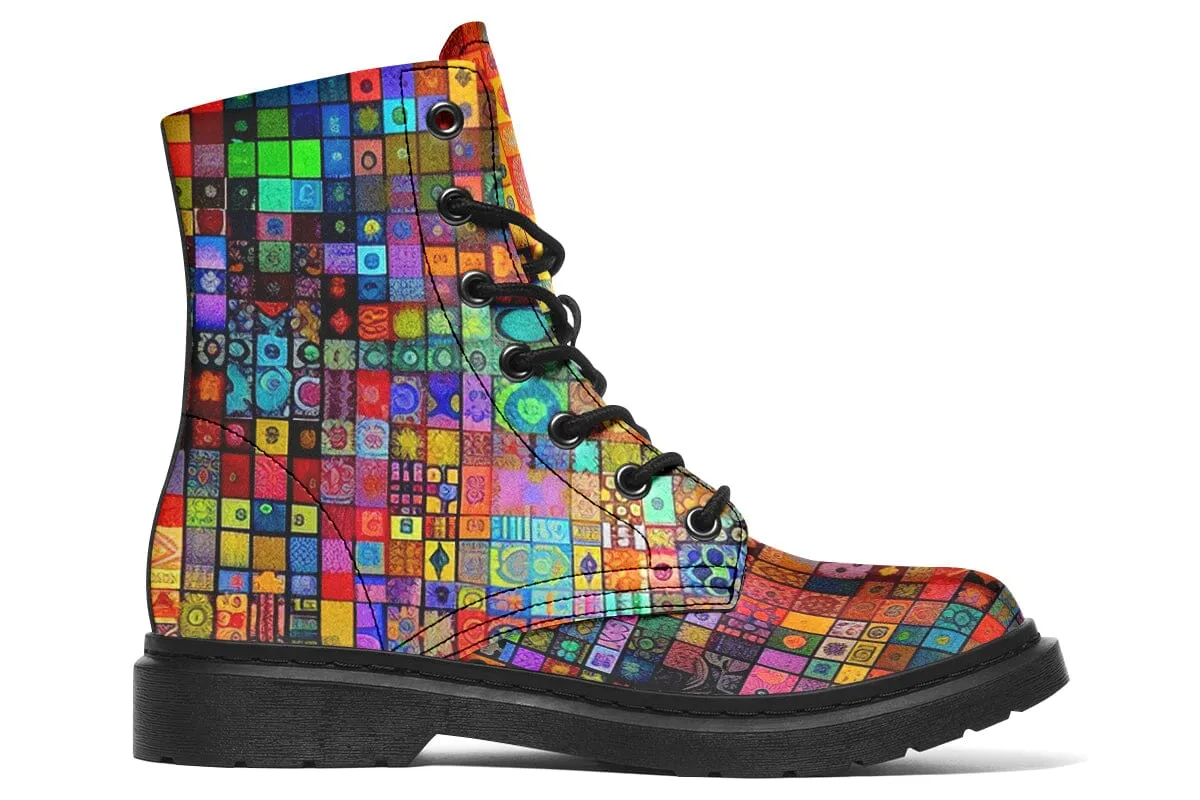 Blotter Fuzz Combat Boots