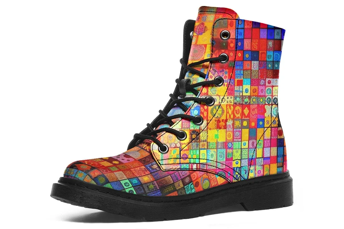 Blotter Fuzz Combat Boots