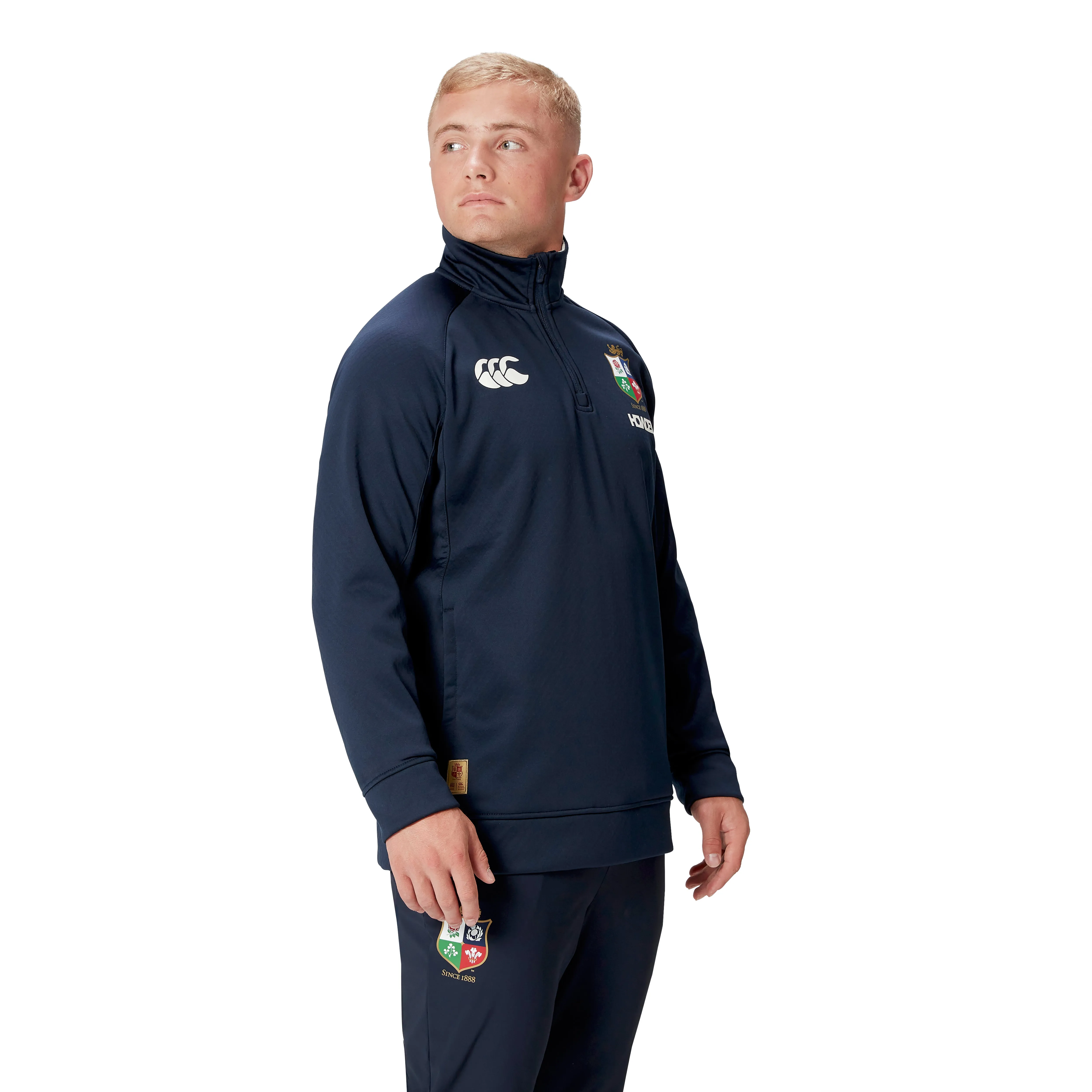 British & Irish Lions Mens Fleece ¼ Zip Navy