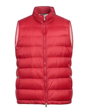 Brunello Cucinelli Mens Brick Red Outerwear Nylon Zipper Vest