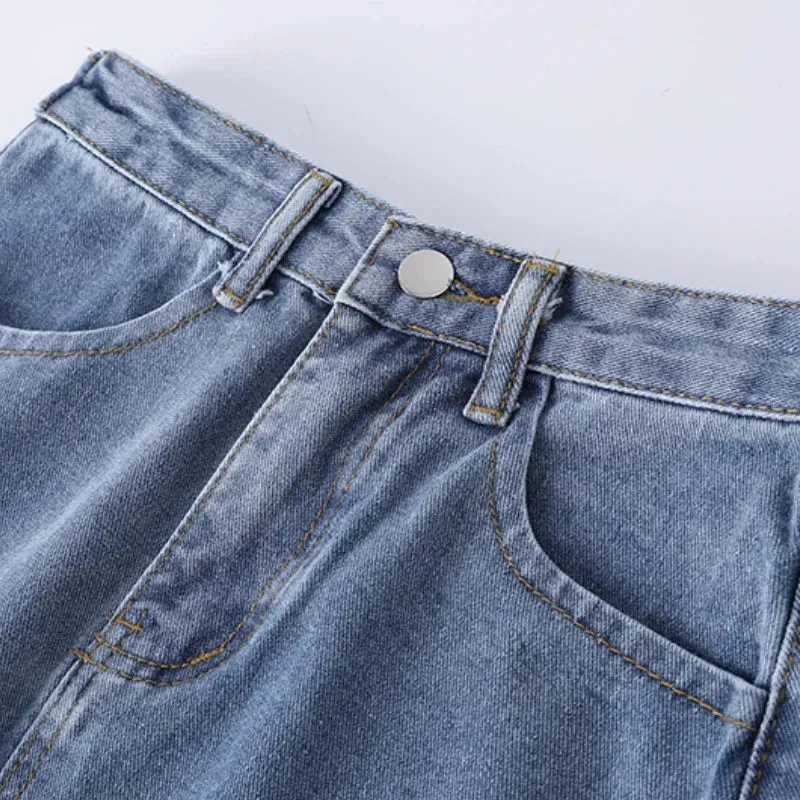 Casual Loose Korean All-Match Vintage Retro Chic Denim Skirts