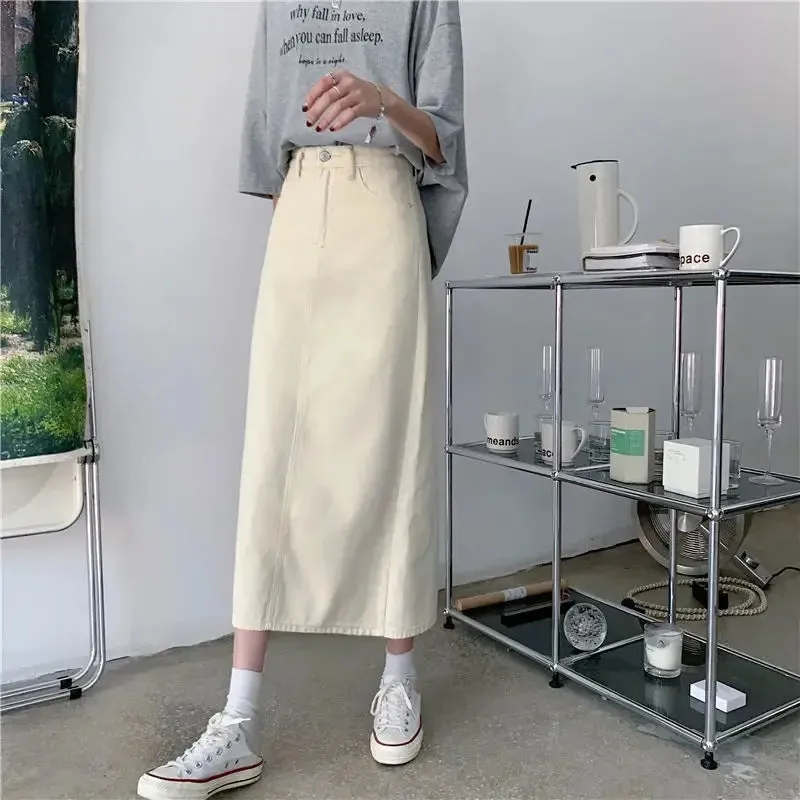 Casual Loose Korean All-Match Vintage Retro Chic Denim Skirts