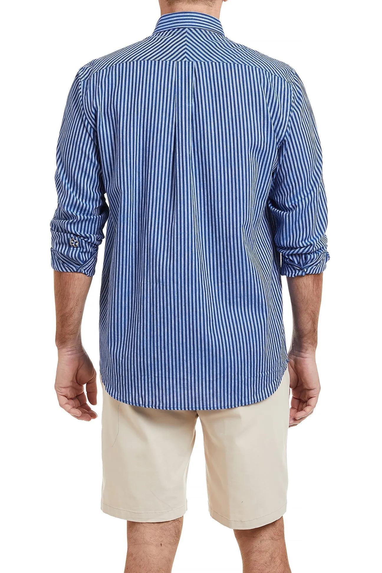 Chase Shirt Linen Navy & Blue Stripe