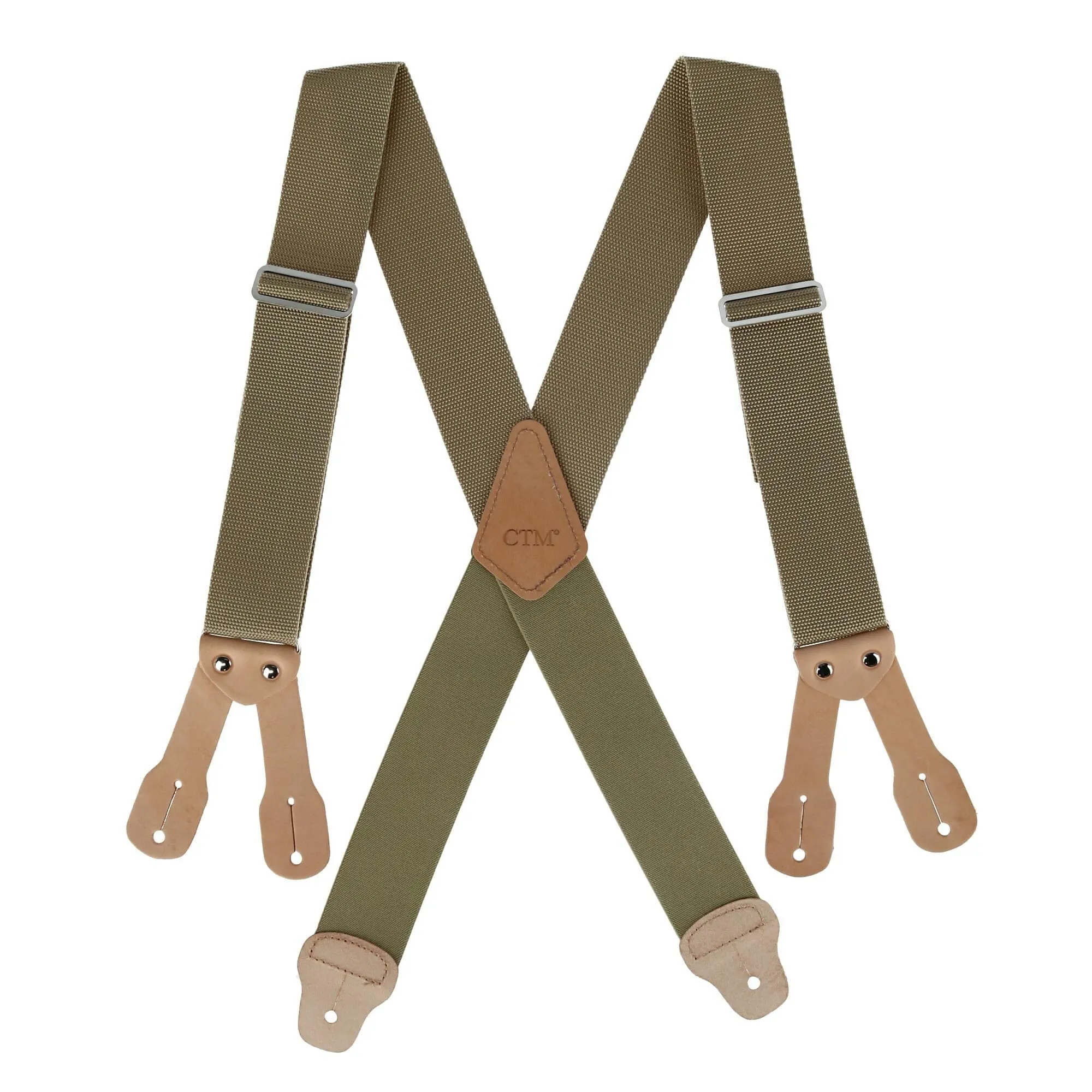 CTM® Men's Big & Tall Non-Elasticized Button End Work Suspenders