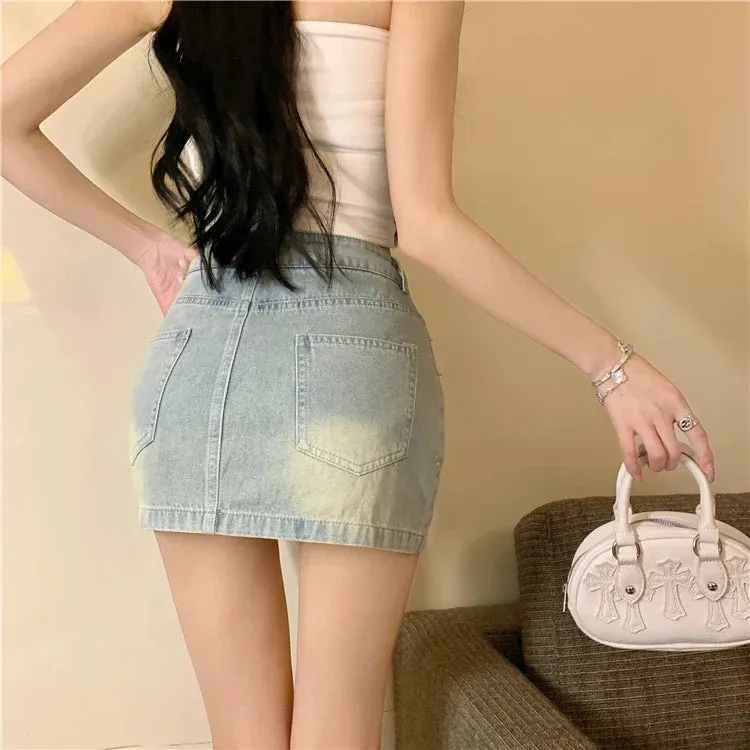 Diamond Mini Hot Y2K Denim Summer Streetwear Retro Sexy Skirt