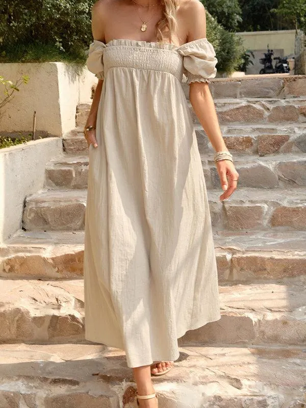 Elegant Cotton Maxi Skirt with Distinctive Collar Detail