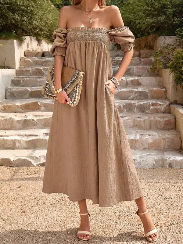 Elegant Cotton Maxi Skirt with Distinctive Collar Detail