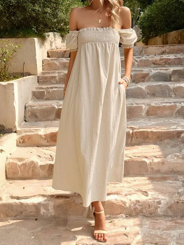 Elegant Cotton Maxi Skirt with Distinctive Collar Detail