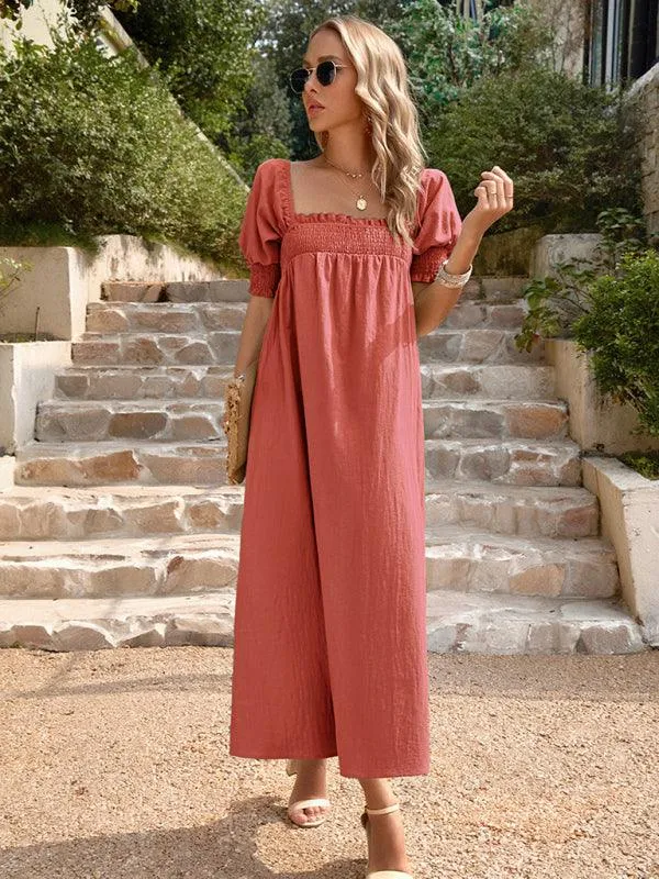 Elegant Cotton Maxi Skirt with Distinctive Collar Detail