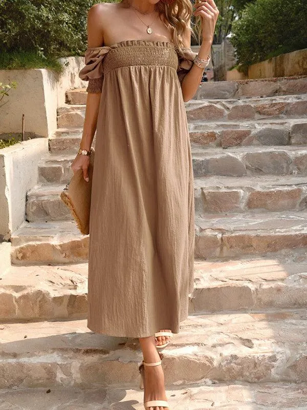 Elegant Cotton Maxi Skirt with Distinctive Collar Detail