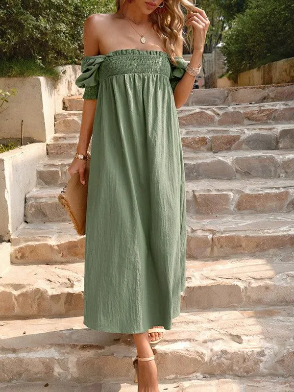 Elegant Cotton Maxi Skirt with Distinctive Collar Detail