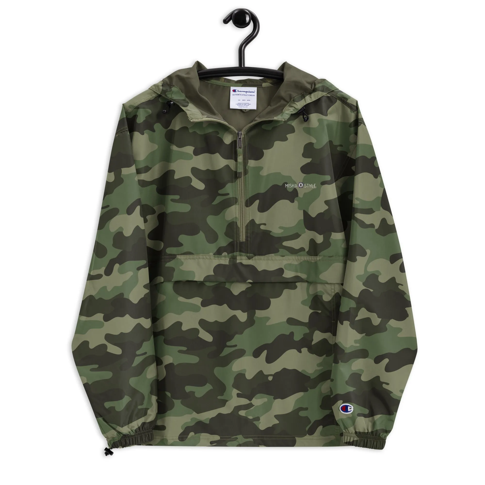 Embroidered Champion Packable Women Jacket - Army