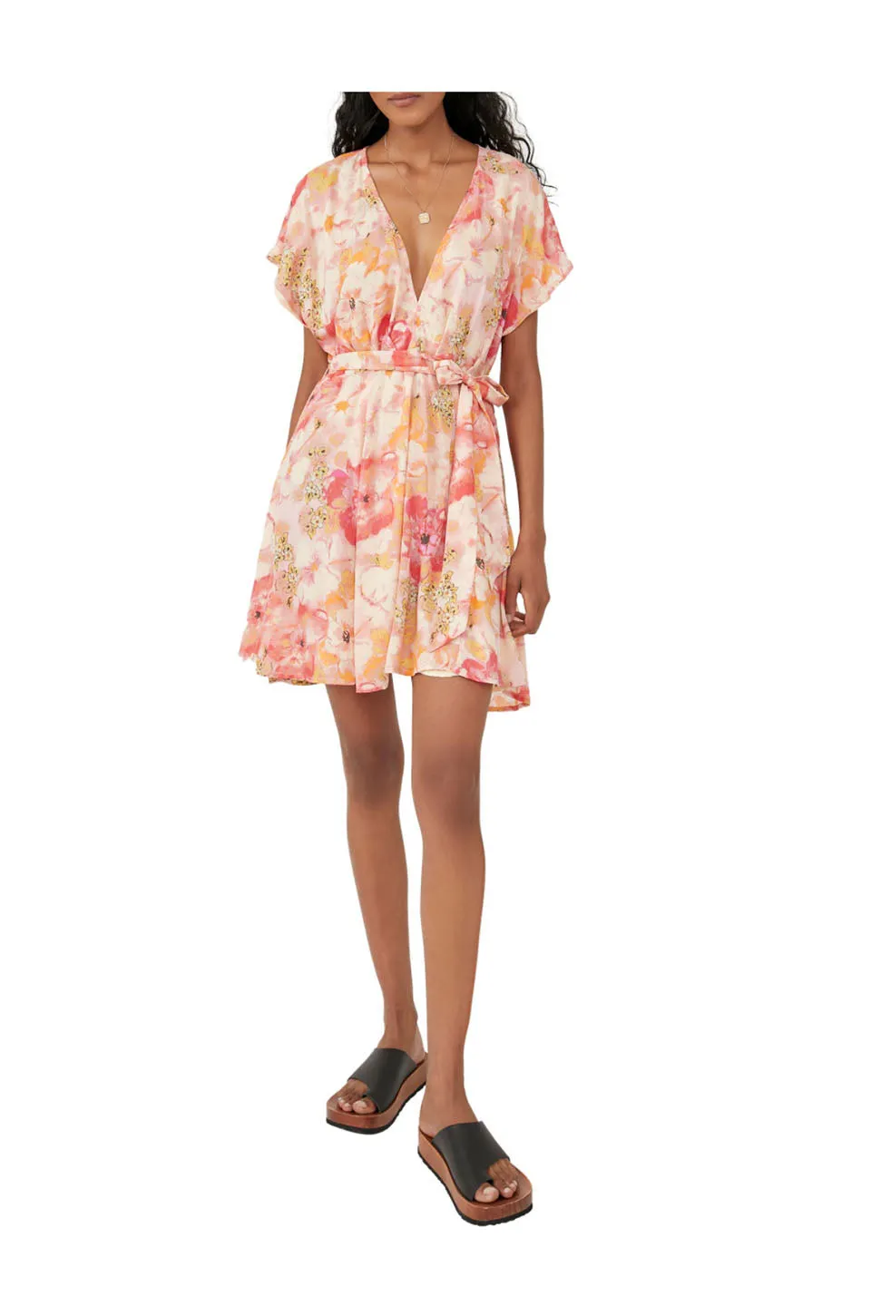 Free People Freddy Tie Mini Dress In Fruit Punch