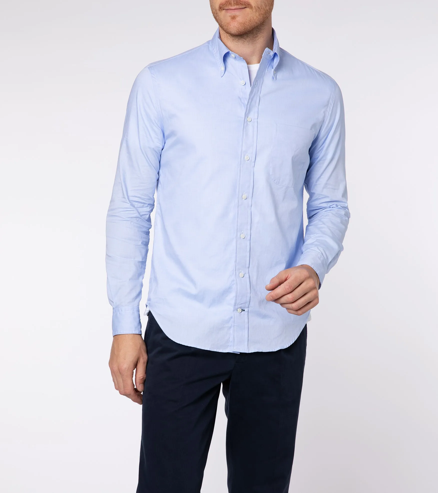 Gitman Vintage Zephyr Cotton Shirt: Blue