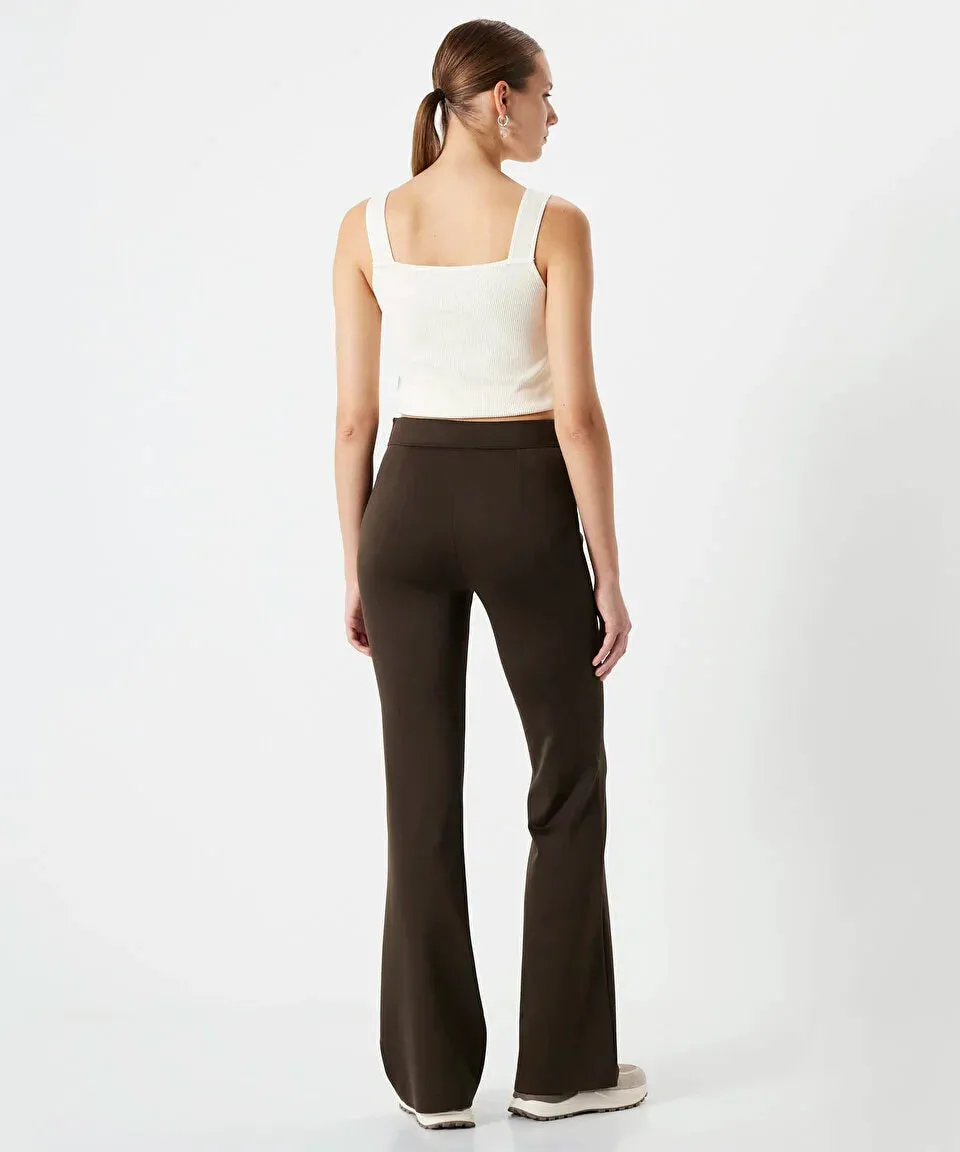 Ipekyol Flare Fit Trousers Dark Kaki