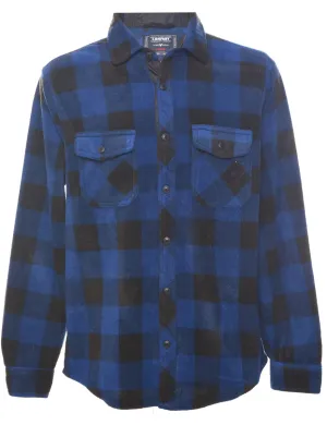 Long Sleeved Fleece Checked Shirt - L