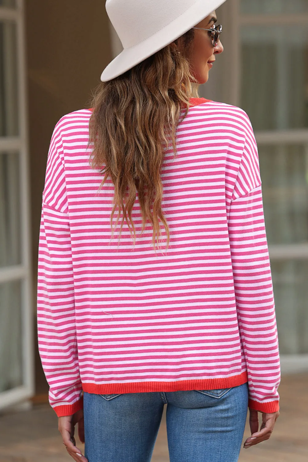 Madelynn Striped Drop Shoulder Sweater