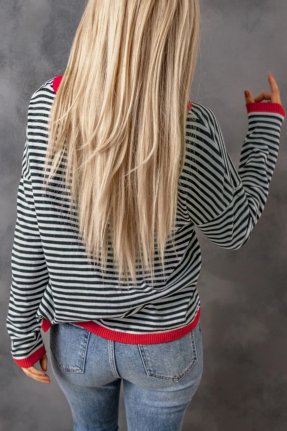 Madelynn Striped Drop Shoulder Sweater