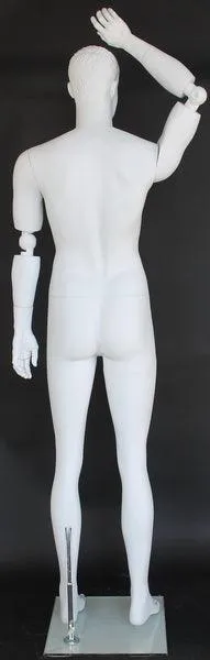 Male White Mannequin with Movable Elbows MM-SFM20WT