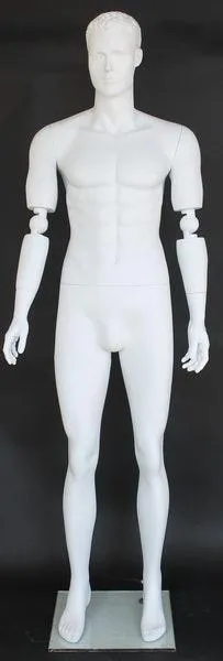 Male White Mannequin with Movable Elbows MM-SFM20WT