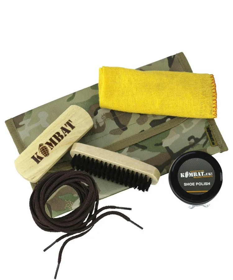 Military Boot Care Kit with Brown Boot Polish