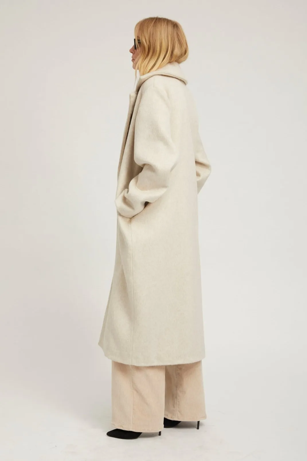 Off White Wool Cashmere Classic Coat