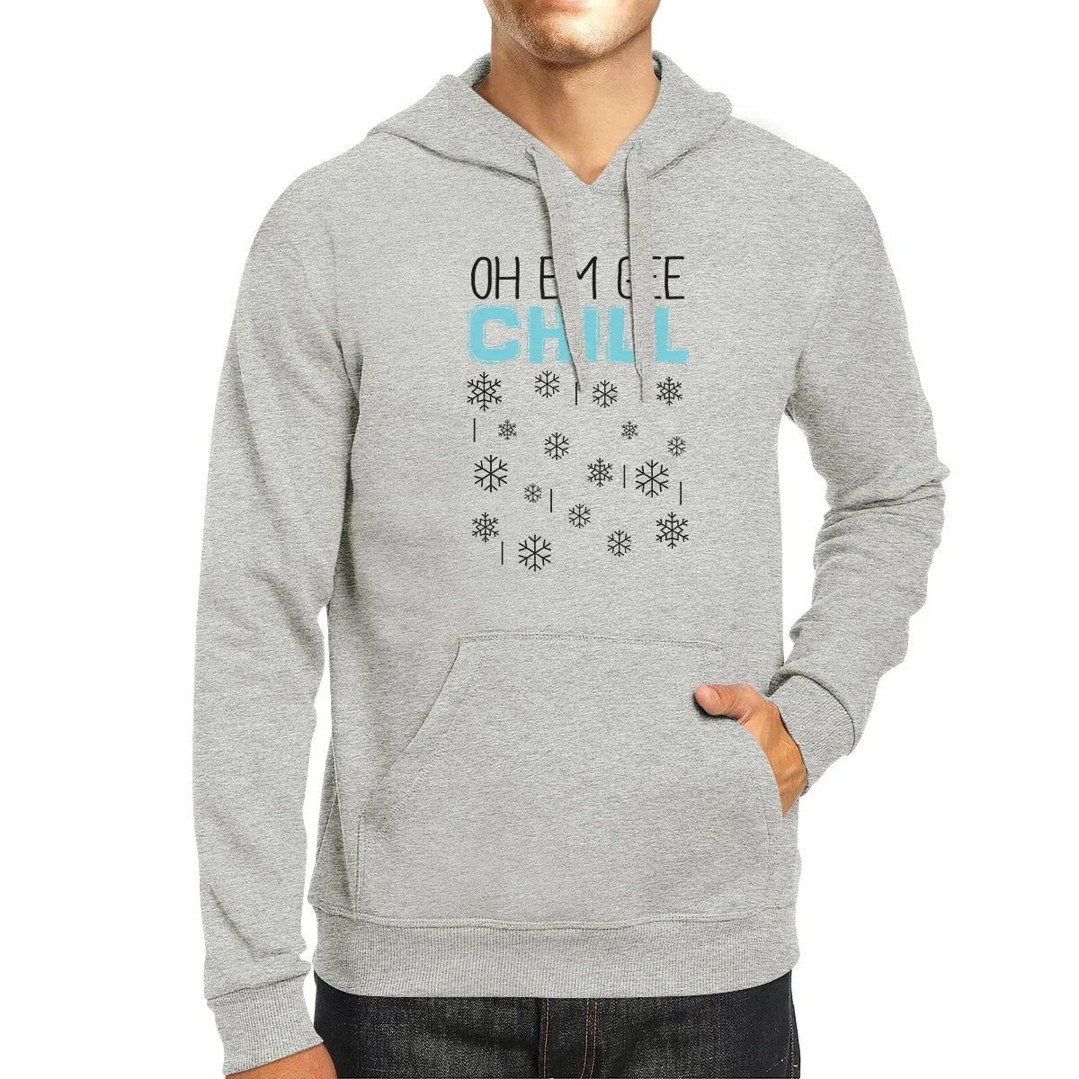 Oh Em Gee Chill Snowflakes Grey Hoodie