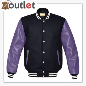 Original American Varsity Real Purple Leather Jacket For Women