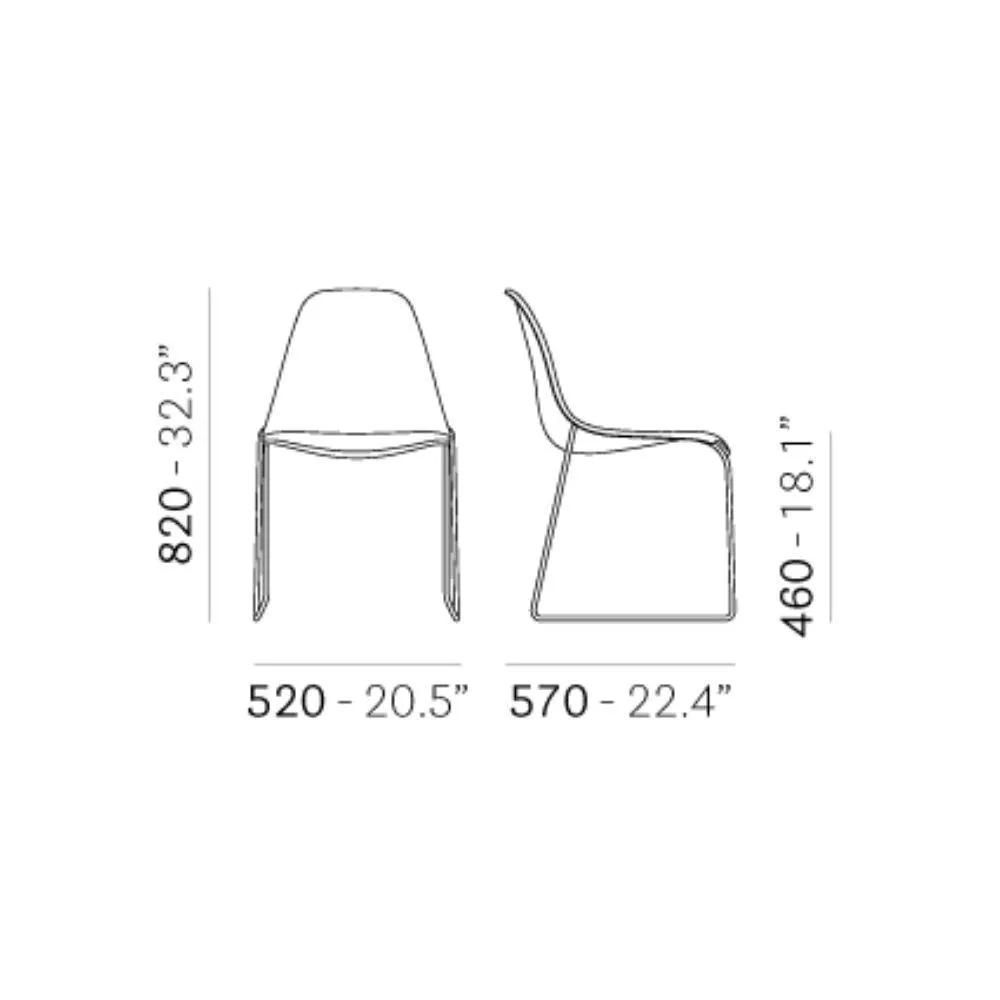 Pedrali Day Dream 401 chair with sled base