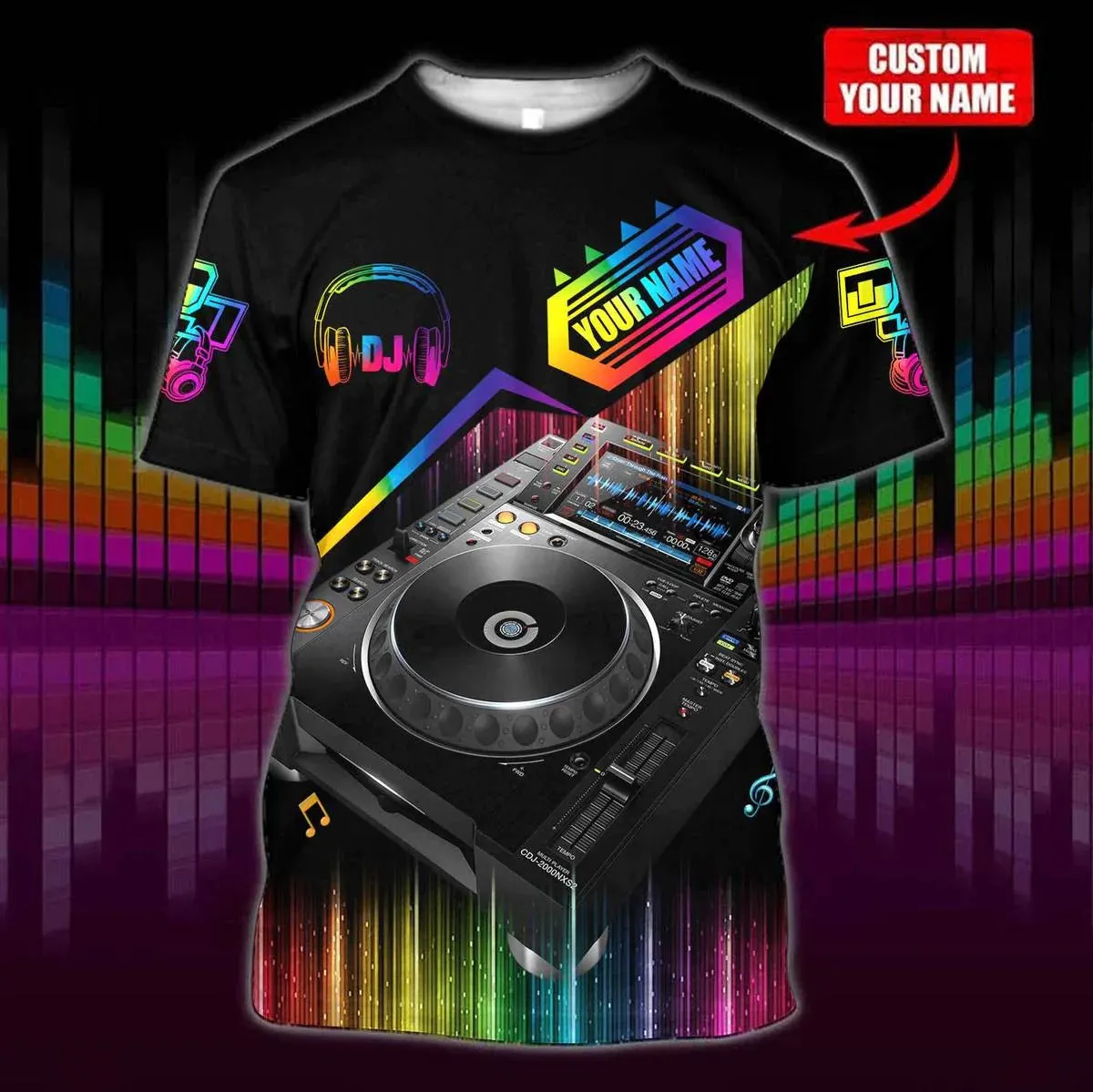 Personalized 3D Colorful DJ Hoodies Men Women, Disc Jockey Shirt, EDM Party Uniform, Gift For A DJ