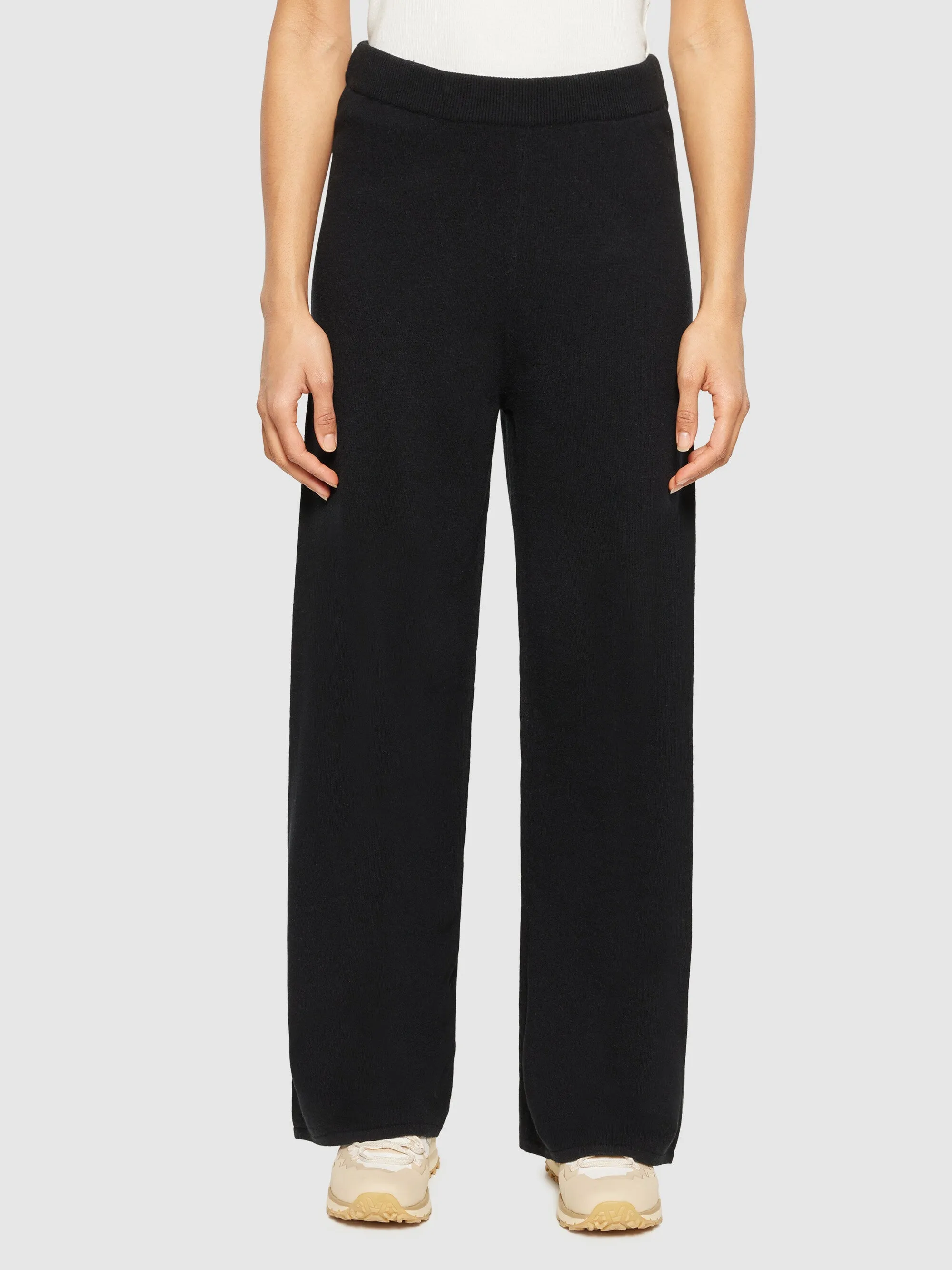 POSEY wide mid-rise knitted pants - RWS - Black Jet