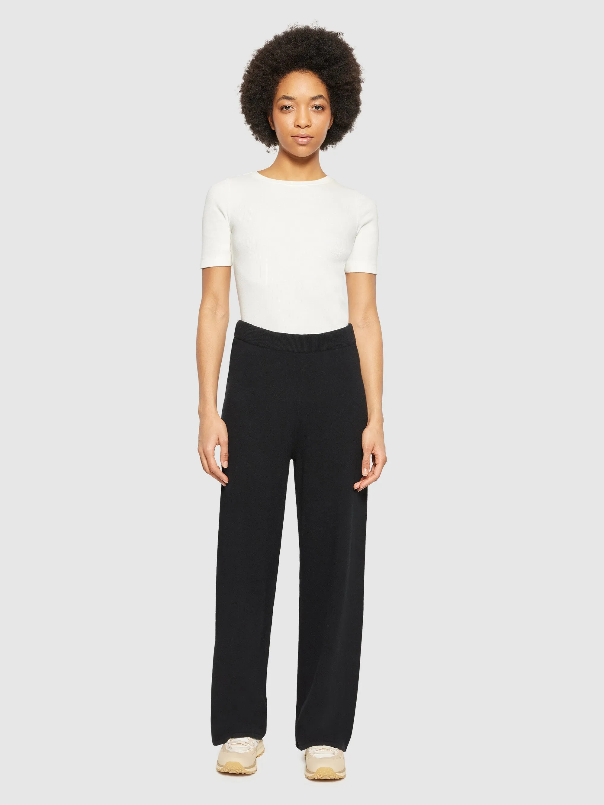 POSEY wide mid-rise knitted pants - RWS - Black Jet