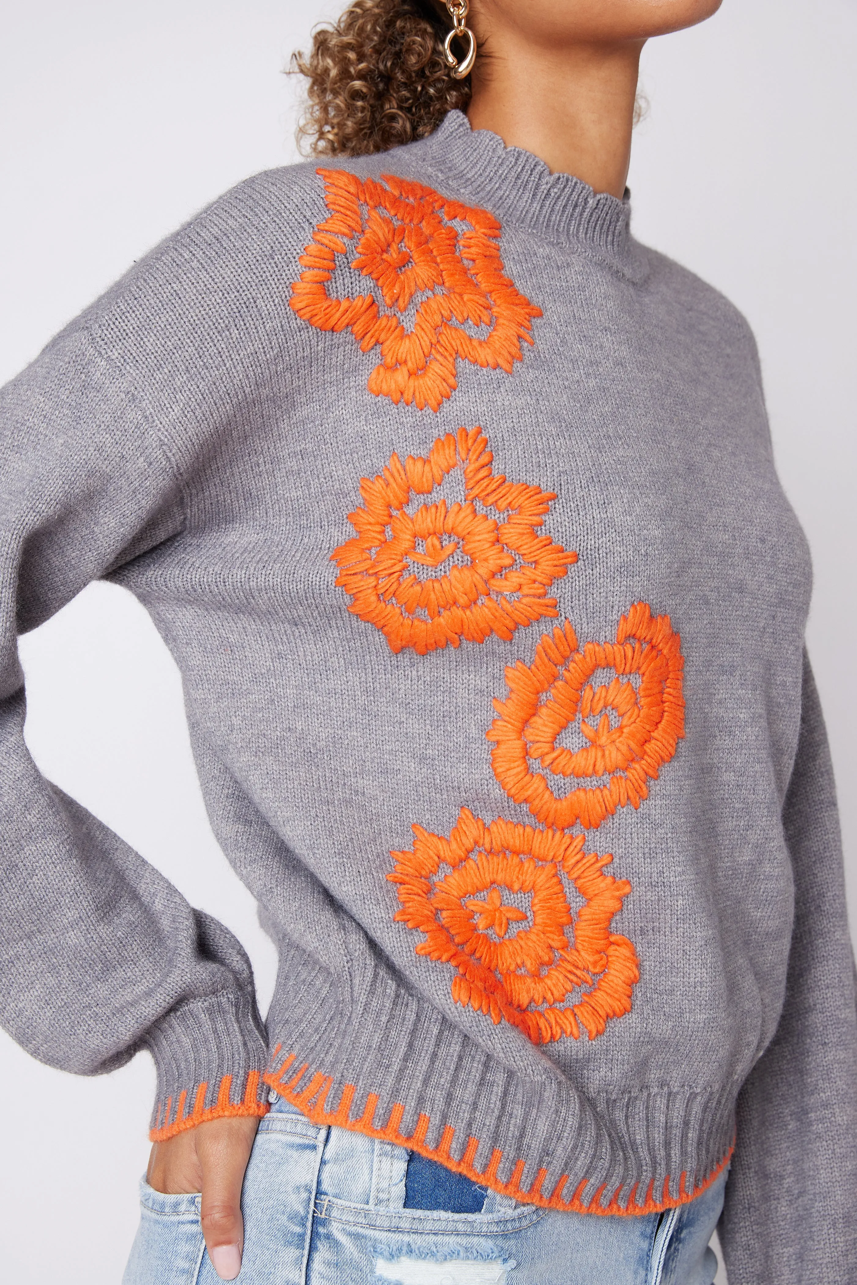 Shannon Floral Embroidery Sweater