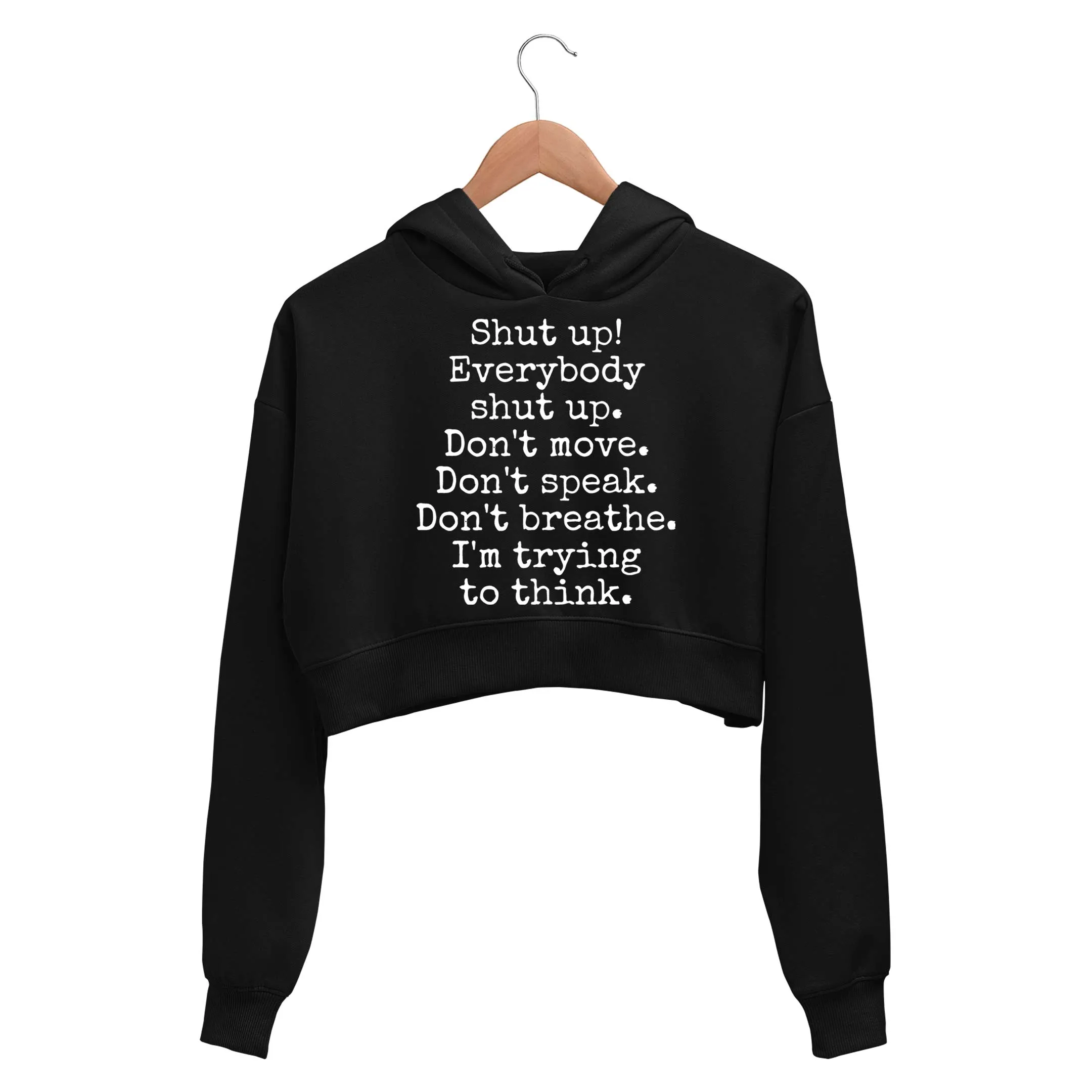 Sherlock Crop Hoodie - Shut Up