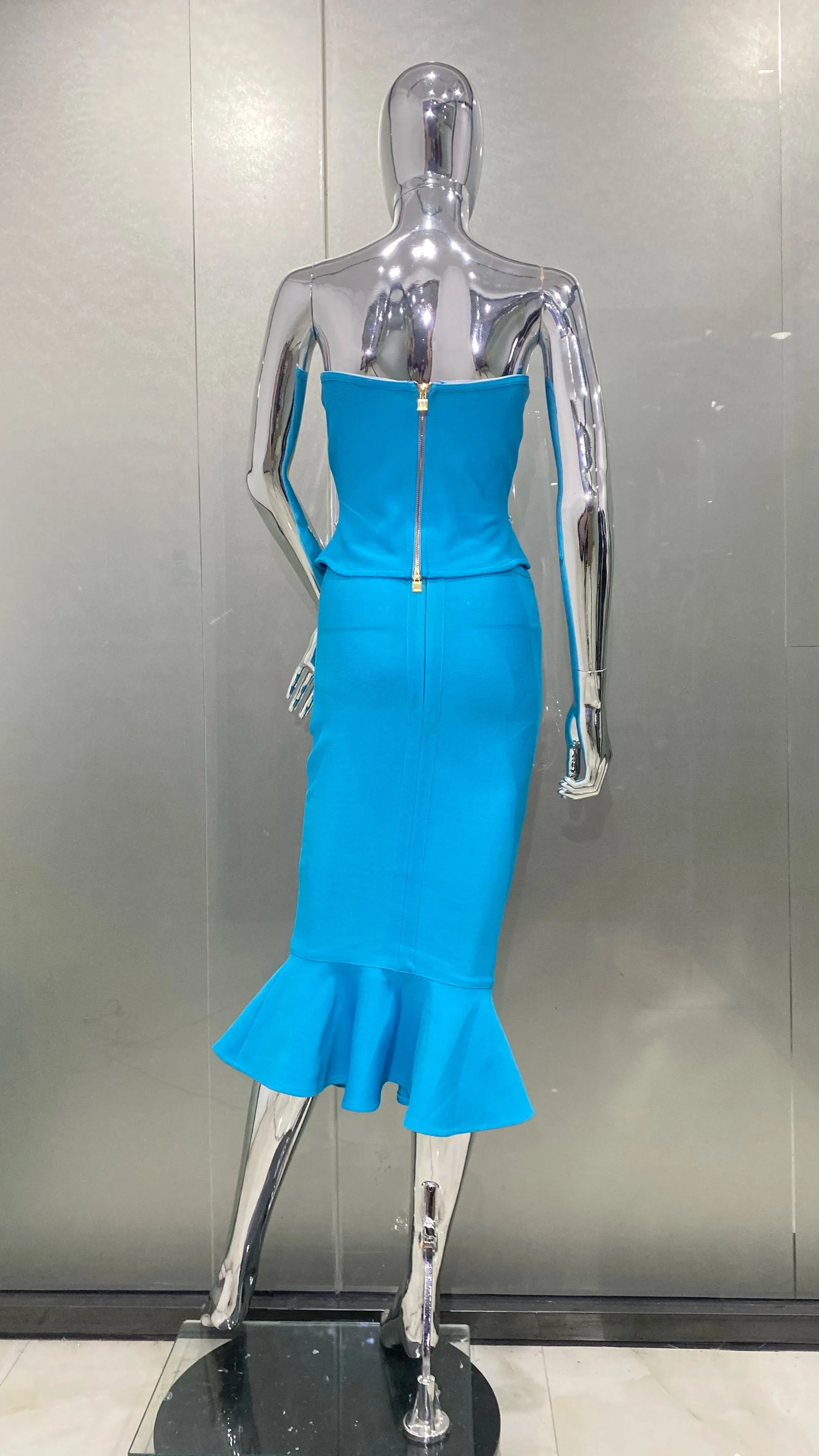 Sky Blue Bandage Dress