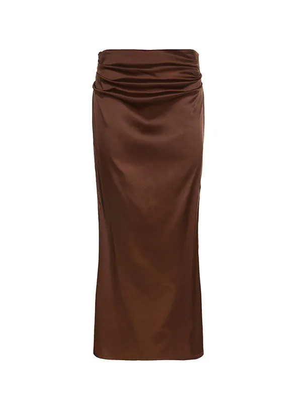 Vintage Side Slit Bodycon Skirt