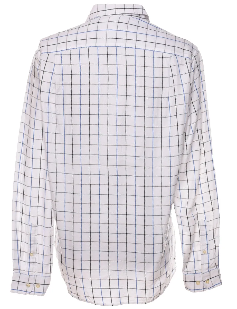 White & Blue Classic Checked Shirt - M